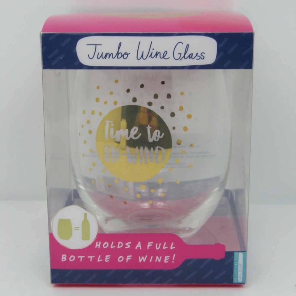 Jumbo Wine Glass with Gold Dots